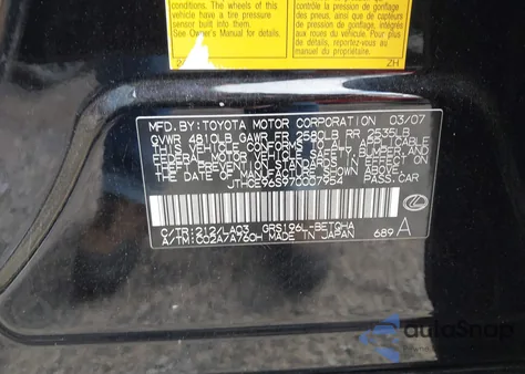 2007 Lexus Gs 350 z USA, uszkodzony, nr VIN JTHCE96S970007954